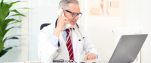 Doctor choosing a medical answering service